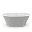 Brioso 6636 AcrylX Freestanding Center Drain Bathtub in White with Sterling Silver Skirt