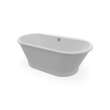 Brioso 6636 AcrylX Freestanding Center Drain Bathtub in White with Sterling Silver Skirt