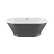 Brioso 6636 AcrylX Freestanding Center Drain Bathtub in White with Thundey Grey Skirt