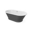 Brioso 6636 AcrylX Freestanding Center Drain Bathtub in White with Thundey Grey Skirt