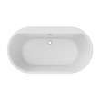 Brioso 6636 AcrylX Freestanding Center Drain Bathtub in White with Thundey Grey Skirt