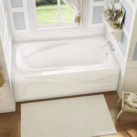 Santorini 60 x 32 Acrylic Alcove Left-Hand Drain Bathtub in White