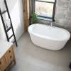 Jazz F 66 x 36 Acrylic Freestanding Center Drain Bathtub in White with White Skirt