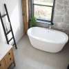 Jazz F 66 x 36 Acrylic Freestanding Center Drain Aerofeel Bathtub in White with White Skirt