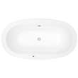 Jazz F 66 x 36 Acrylic Freestanding Center Drain Aerofeel Bathtub in White with White Skirt
