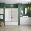 Polar 54-59 1/2 x 57 1/2 in. Bypass Tub Door for Alcove Installation with Raindrop glass in Chrome