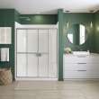Polar 54-59 1/2 x 68 in. Bypass Shower Door for Alcove Installation with Raindrop glass in Chrome