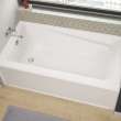 New Town 6030 IFS Acrylic Alcove Left-Hand Drain 10 Microjets Bathtub in White