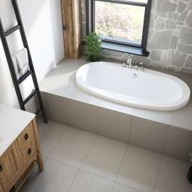 Jazz 66 x 36 Acrylic Drop-in Center Drain Bathtub in White