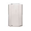 Begonia Pebble 36 x 36 Polystyrene Center Drain Shower Kit in White with Pebble glass in Chrome