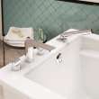 Optik 6032 F Acrylic Freestanding End Drain Bathtub in White with White Skirt