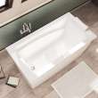 Optik 6032 F Acrylic Freestanding End Drain Aerofeel Bathtub in White with White Skirt