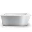 Optik 6032 F Acrylic Freestanding End Drain Aerofeel Bathtub in White with Sterling Silver Skirt