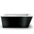 Optik 6032 F Acrylic Freestanding End Drain Aerofeel Bathtub in White with Black Skirt
