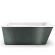 Optik 6032 F Acrylic Freestanding End Drain Aerofeel Bathtub in White with Thunder Grey Skirt