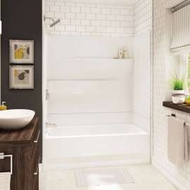 Gallery TS-6030 AcrylX Alcove Left-Hand Drain Two-Piece Tub Shower in White