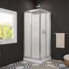 32 Mediterranean III 32 x 32 Polystyrene Center Drain Shower Kit in White with Mistelite glass in Chrome