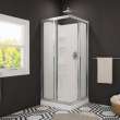 32 Mediterranean III 32 x 32 Polystyrene Center Drain Shower Kit in White with Mistelite glass in Chrome