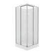 32 Mediterranean III 32 x 32 Polystyrene Center Drain Shower Kit in White with Mistelite glass in Chrome