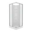 32 Mediterranean III 32 x 32 Polystyrene Center Drain Shower Kit in White with Mistelite glass in Chrome
