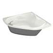 Murmur 6060 Acrylic Corner Center Drain Bathtub in White
