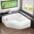 Murmur 5555 Acrylic Corner Center Drain 10 Microjets Bathtub in White