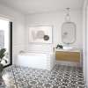 Rubix 6032 AFR Acrylic Alcove Left-Hand Drain Bathtub in White
