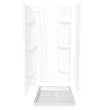 Square Base 42 3 in. 42 x 42 Acrylic Alcove Shower Base with Center Drain in White