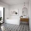 Rubix 6632 Acrylic Alcove Left-Hand Drain Bathtub in White