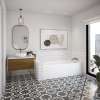 Rubix 6632 Acrylic Alcove Right-Hand Drain Bathtub in White