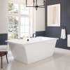 Optik 6636 F Acrylic Freestanding Center Drain Bathtub in White with White Skirt