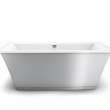 Optik 6636 F Acrylic Freestanding Center Drain Bathtub in White with Sterling Silver Skirt