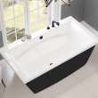 Optik 6636 F Acrylic Freestanding Center Drain Bathtub in White with Black Skirt