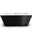 Optik 6636 F Acrylic Freestanding Center Drain Bathtub in White with Black Skirt