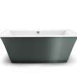 Optik 6636 F Acrylic Freestanding Center Drain Aerofeel Bathtub in White with Thunder Grey Skirt