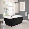 Optik 6636 F Acrylic Freestanding Center Drain Aerofeel Bathtub in White with Black Skirt