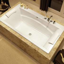 Optik C 66 x 36 Acrylic Drop-in Center Drain Bathtub in White