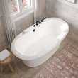 Ella Sleek 66 x 36 Acrylic Freestanding Center Drain Bathtub in White with White Skirt