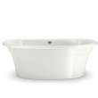 Ella Sleek 66 x 36 Acrylic Freestanding Center Drain Bathtub in White with White Skirt