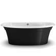 Ella Sleek 66 x 36 Acrylic Freestanding Center Drain Bathtub in White with Black Skirt