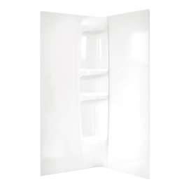 36 x 36 in. Acrylic Direct-to-Stud Two-Piece Corner Shower Wall Kit in White