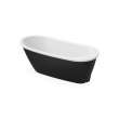 Sax 6032 AcrylX Freestanding End Drain Bathtub in White with Black Skirt