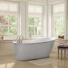 Sax 6032 AcrylX Freestanding End Drain Bathtub in White with Sterling Silver Skirt