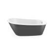 Sax 6032 AcrylX Freestanding End Drain Bathtub in White with Thundey Grey Skirt