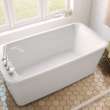 Lounge 6434 Acrylic Freestanding End Drain Bathtub in White with White Skirt