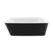 Lounge 6434 Acrylic Freestanding End Drain Bathtub in White with Black Skirt