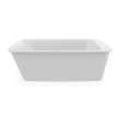 Lounge 6434 Acrylic Freestanding End Drain Bathtub in White with Sterling Silver Skirt