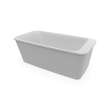 Lounge 6434 Acrylic Freestanding End Drain Bathtub in White with Sterling Silver Skirt