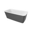 Lounge 6434 Acrylic Freestanding End Drain Bathtub in White with Thundey Grey Skirt