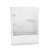 Camelia TS-6032 AFR Acrylic Alcove Left-Hand Drain One-Piece Tub Shower in White